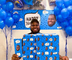 Blue Birthday Confetti Gift Wrap