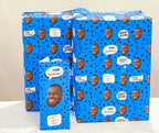 Blue Birthday Confetti Gift Wrap