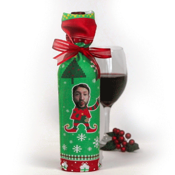 Elfie Selfie Wine Socks