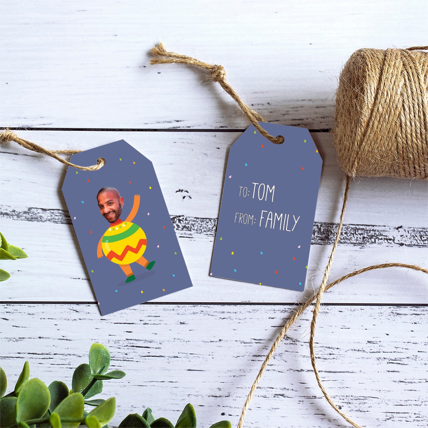 Selfie Ornament Gift Tags