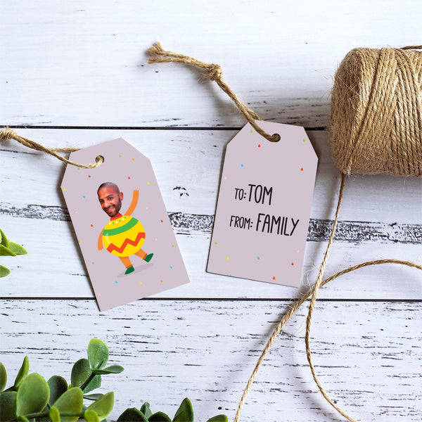 selfie ornament gift tags