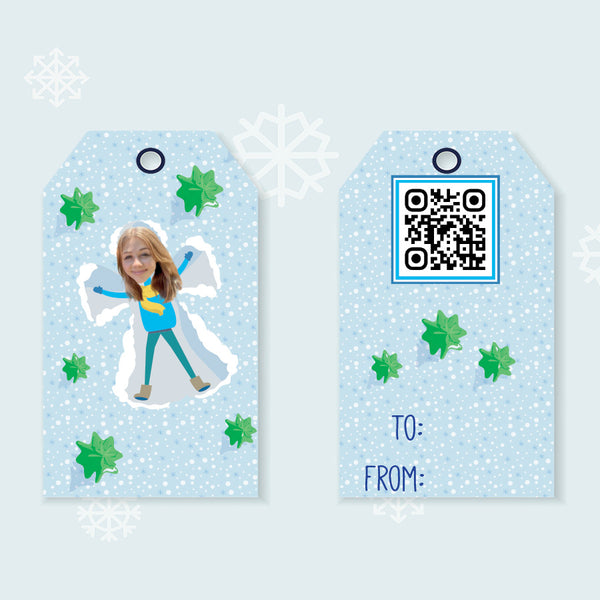 snow angel gift tags