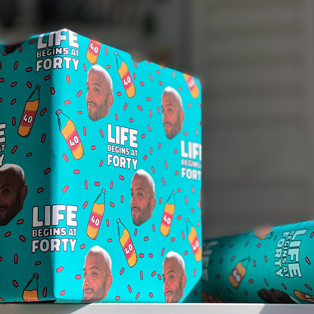 Life Begins at 40 Gift Wrap