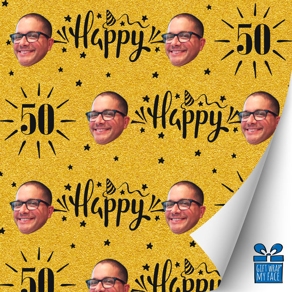 50's Gold Gift Wrap