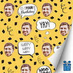 Gold Birthday Confetti Gift Wrap