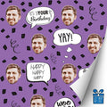 Purple Birthday Confetti Gift Wrap