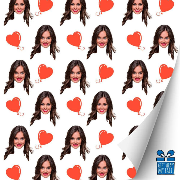 heart balloons gift wrap