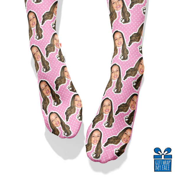 pink polka dots socks