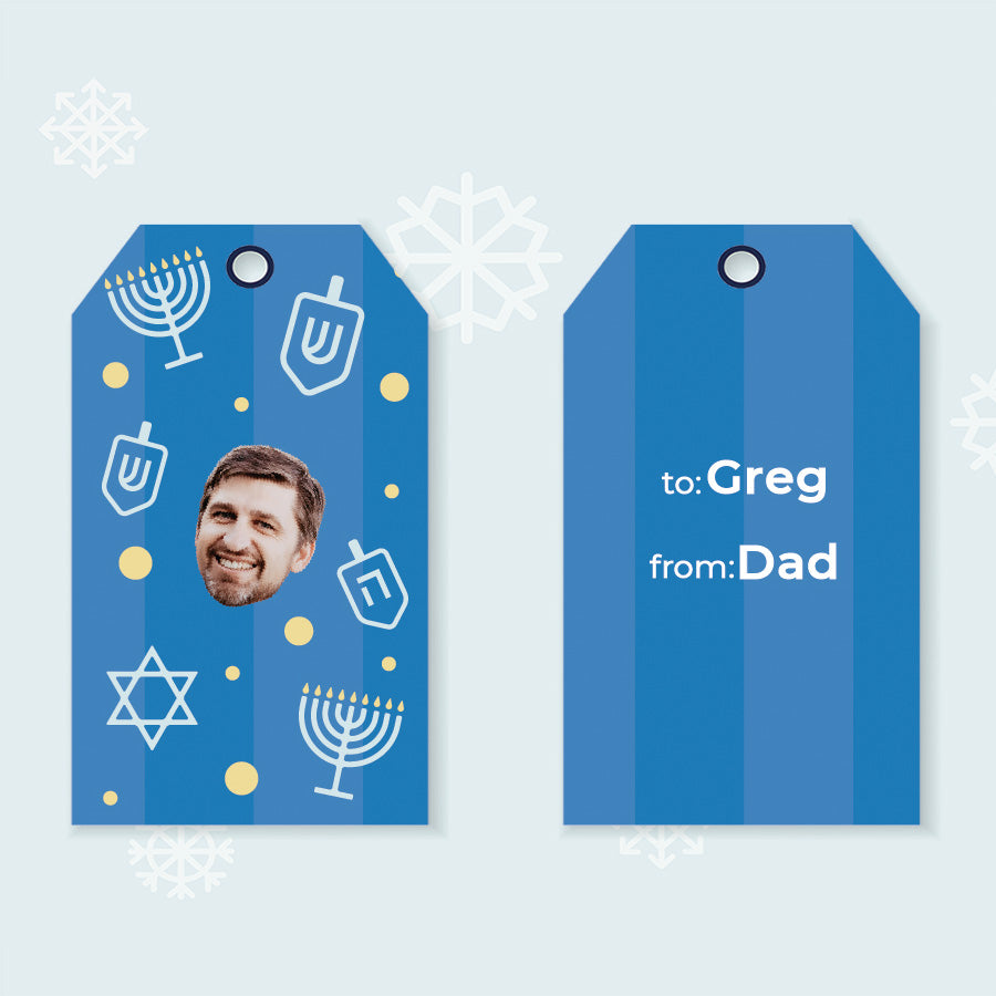 Blue Hanukkah Gift Tags