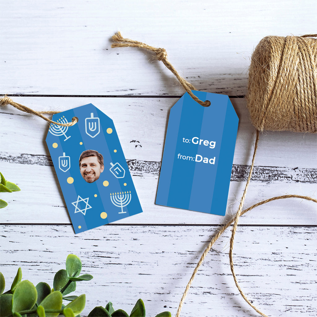 Blue Hanukkah Gift Tags
