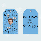 Blue Birthday Confetti Gift Tags