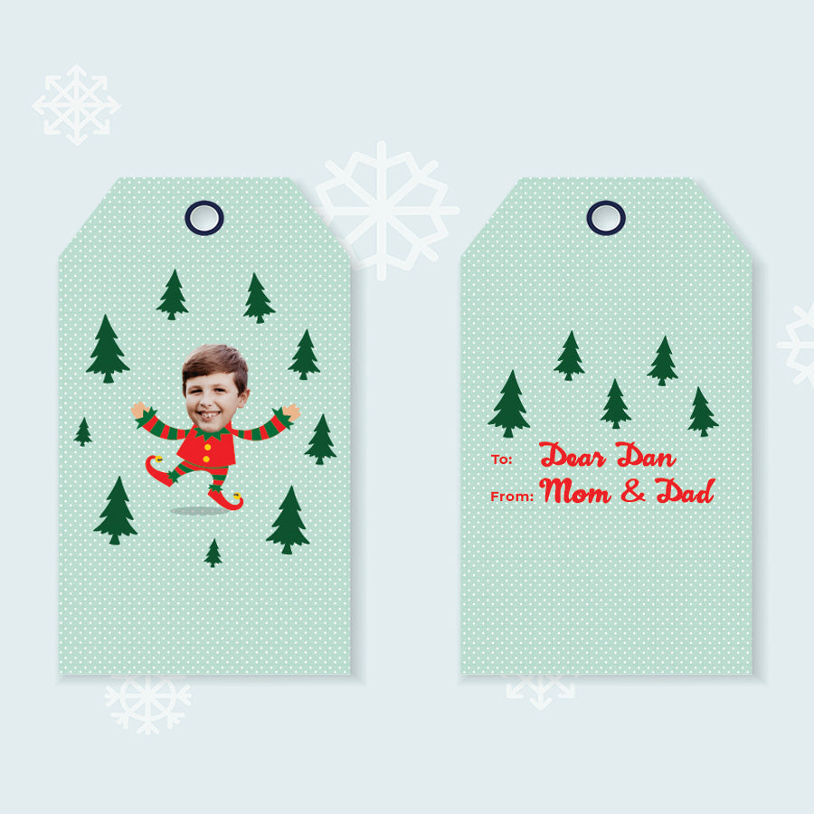 Red Elfie Selfie Gift Tags