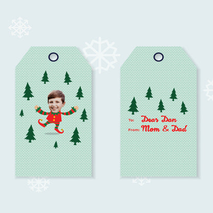 Red Elfie Selfie Gift Tags