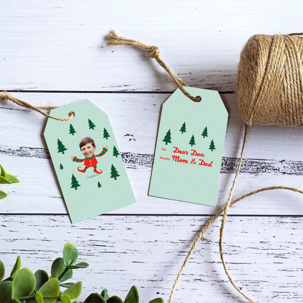 Red Elfie Selfie Gift Tags