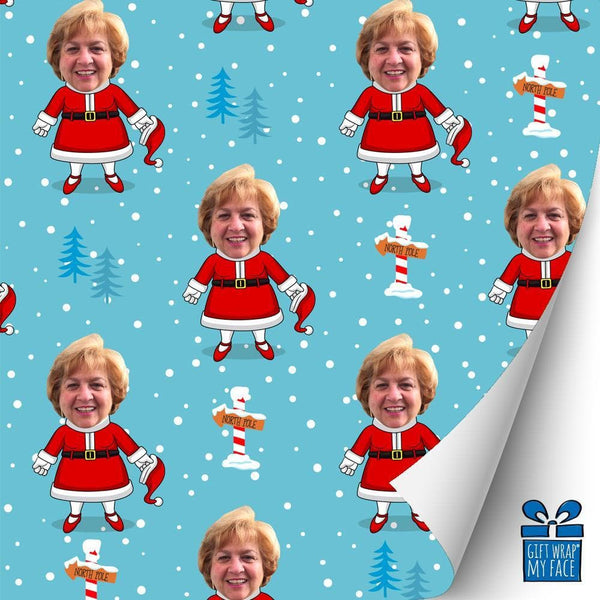 mrs. santa selfie™ gift wrap