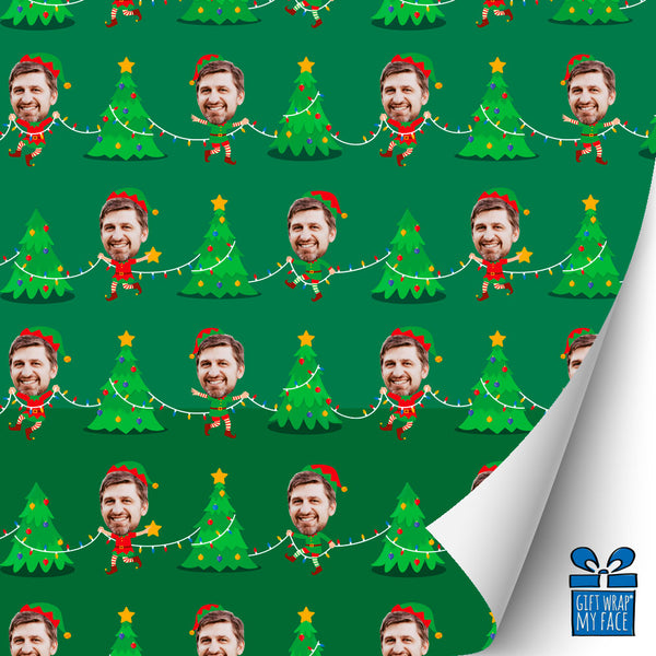 christmas tree elf gift wrap